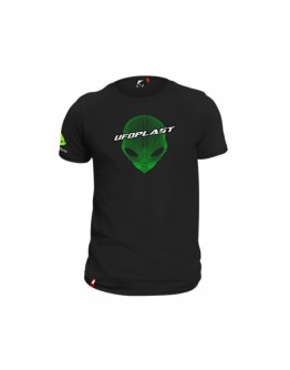 Tricou UFO Black 100% Bumbac - Negru/Verde