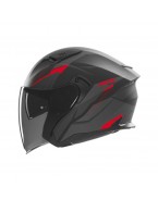 Casca Moto Open Face NOX N130 MYST - Negru/Rosu