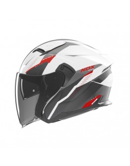 Casca Moto Open Face NOX N130 MYST - Alb/Negru/Rosu