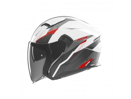 Casca Moto Open Face NOX N130 MYST - Alb/Negru/Rosu