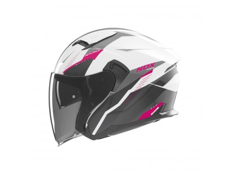 Casca Moto Open Face NOX N130 MYST - Alb/Negru/Roz