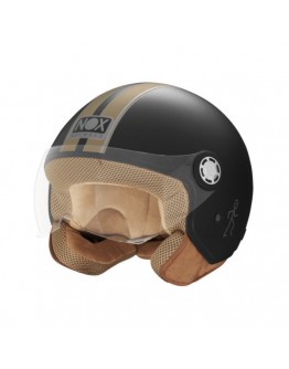 Casca Moto Open Face NOX N210 EVO - Negru/Auriu mat