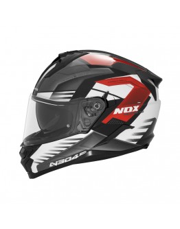 Casca integrala NOX FULL FACE N304S CARVER - Negru/Alb/Rosu