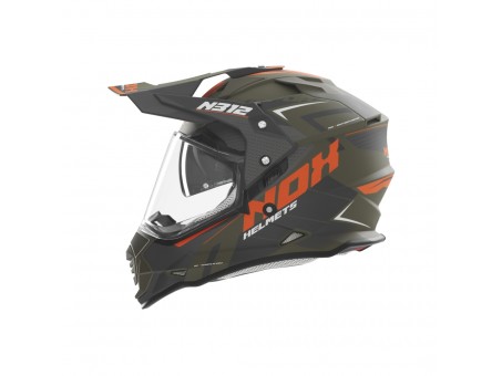 Casca Moto Off-Road/Trail NOX N312 VAPOR - Gri/Portocaliu/Verde