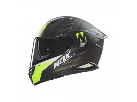 Casca Moto Integrala NOX N401CROWER - Negru/Galben fluo