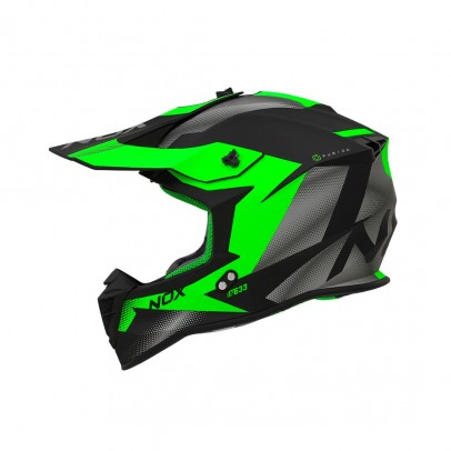 Casca cross-enduro NOX N633 FUSION - Verde/Negru mat