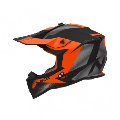 Casca cross-enduro NOX N633 FUSION - Portocaliu/Negru mat