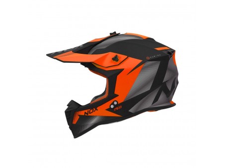 Casca cross-enduro NOX N633 FUSION - Portocaliu/Negru mat