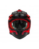 Casca cross-enduro NOX N633 FUSION - Negru/Rosu mat