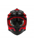 Casca cross-enduro NOX N633 FUSION - Negru/Rosu mat