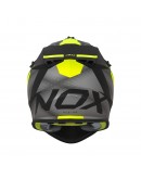 Casca cross-enduro NOX N633 FUSION - Negru mat/Galben fluor