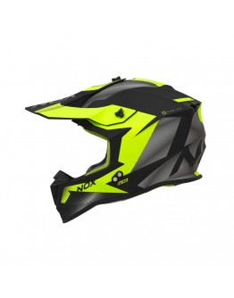 Casca cross-enduro NOX N633 FUSION - Negru mat/Galben fluor