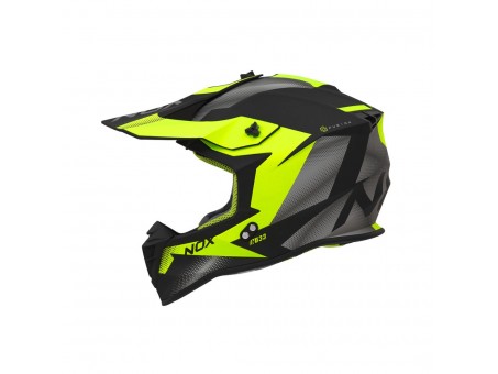 Casca cross-enduro NOX N633 FUSION - Negru mat/Galben fluor