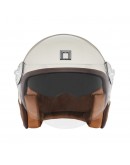 Casca jet NOX PREMIUM HERITAGE LEATHER - Crem/Maro