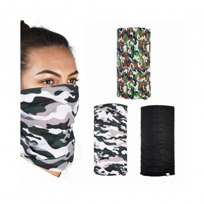 Bandana Comfy Oxford CAMO (3 pcs.) - Negru/Gri/Verde