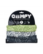 Bandana Comfy Oxford PAISLEY (3 pcs.) - Gri/Verde/Albastru