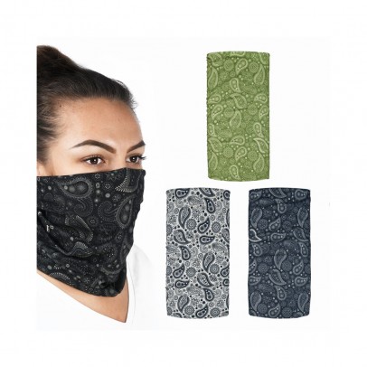 Bandana Comfy Oxford PAISLEY (3 pcs.) - Gri/Verde/Albastru