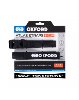 Curele Auto-Reglabile Fixare echipament moto OXFORD ATLAS B-CLIP 26mm X 1.2m - Negru