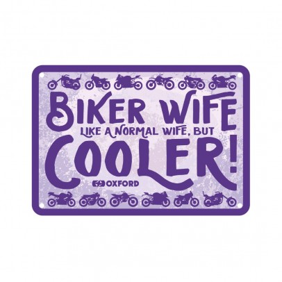 Placa metalica Oxford "Biker Wife"