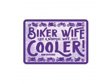 Placa metalica Oxford "Biker Wife"