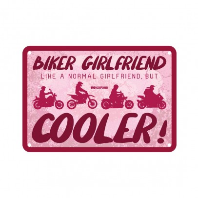 Placa metalica Oxford "Biker Girlfriend"