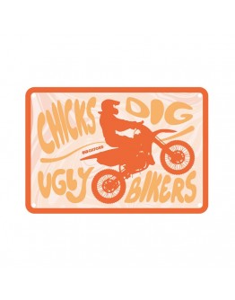 Placa metalica Oxford "Chicks Dig Ugly Bikers"