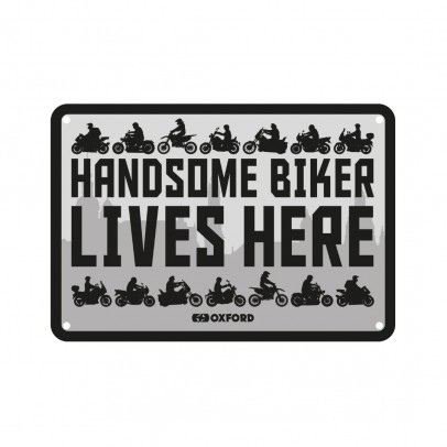 Placa metalica Oxford "Handsome Biker Lives"