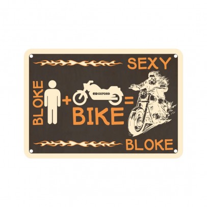 Placa metalica Oxford "Bloke Bike Sexy Bloke"