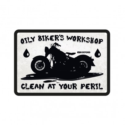 Placa metalica Oxford "Oily Bikers Workshop"