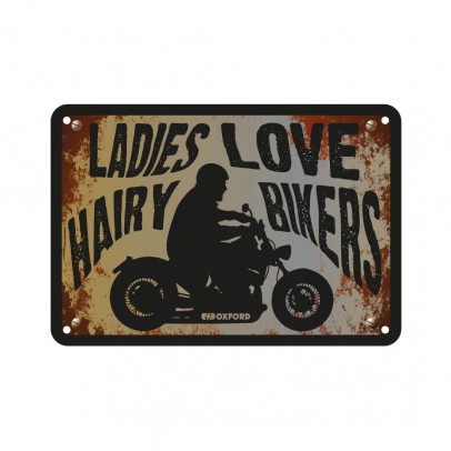 Placa metalica Oxford "Ladies Love Hairy Bikers"