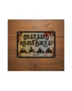 Placa metalica Oxford "Obsessed About Bikes"