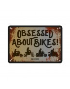 Placa metalica Oxford "Obsessed About Bikes"