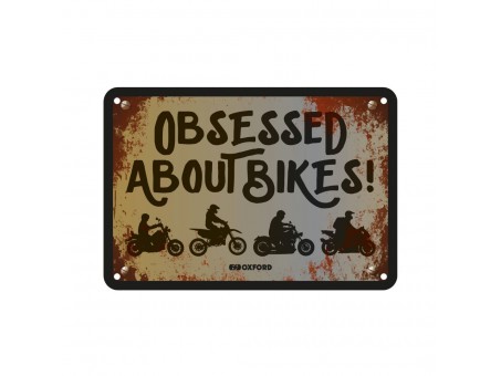 Placa metalica Oxford "Obsessed About Bikes"