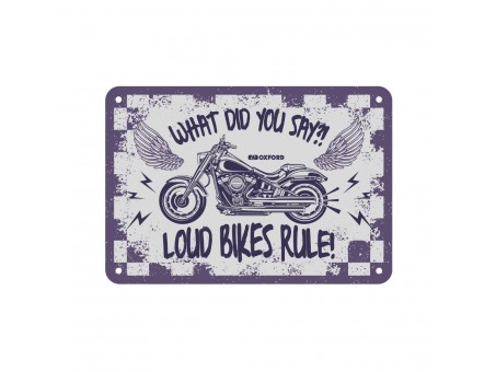 Placa metalica Oxford "Loud Bikes Rule"