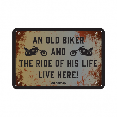 Placa metalica Oxford "The ride of his live live here"