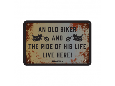 Placa metalica Oxford "The ride of his live live here"