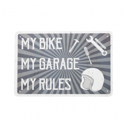 Placa metalica Oxford "My rules"