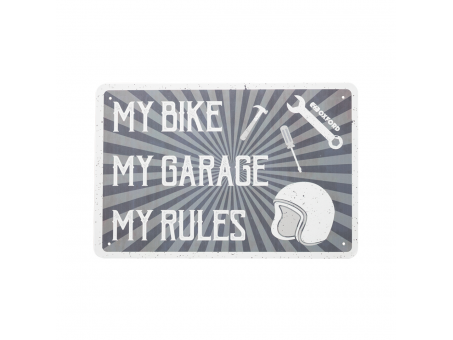 Placa metalica Oxford "My rules"