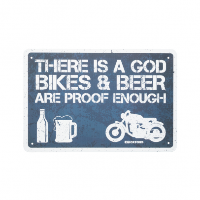 Placa metalica Oxford "There is a God"