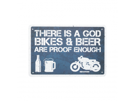 Placa metalica Oxford "There is a God"