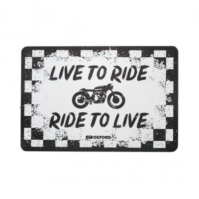 Placa metalica Oxford "Live to ride"