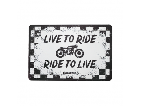 Placa metalica Oxford "Live to ride"