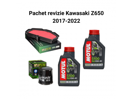 Pachet revizie Kawasaki Vulcan S, Ninja, Versys, Z650 2015-2022 Motul 5100 Filtre HifloFiltro