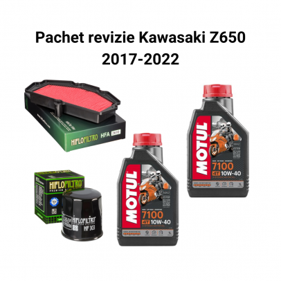 Pachet revizie Kawasaki Z650 2017-2022 Motul 7100 Filtre HifloFiltro