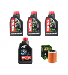 Pachet revizie atv CF MOTO CFORCE, uleiuri MOTUL 5100 10W40, HD 80W90 si filtru HF152