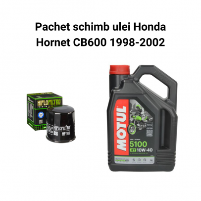Pachet schimb ulei Honda Hornet CB600 1998-2002, Motul 5100 Filtre HifloFiltro