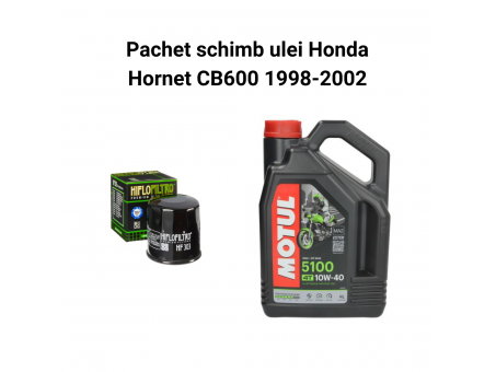 Pachet schimb ulei Honda Hornet CB600 1998-2002, Motul 5100 Filtre HifloFiltro