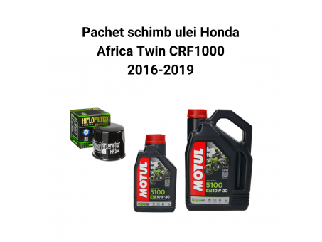 Pachet schimb ulei Honda African Twin CRF1000 2016-2019, Motul 5100 Filtre HifloFiltro