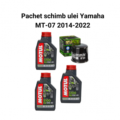 Pachet schimb ulei Yamaha MT-07 2014-2022, Motul 5100 Filtre HifloFiltro