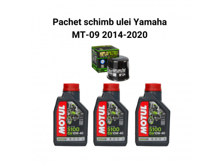 Pachet schimb ulei Yamaha MT-09 2014-2022, Motul 5100 Filtre HifloFiltro